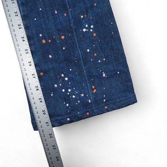 7 For All Mankind Paint Splatter Medium Wash Bootcut Jeans Women's 26 - Picture 6 of 13